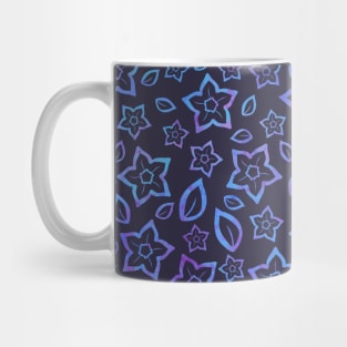 Blue and purple Flower Pattern Mug